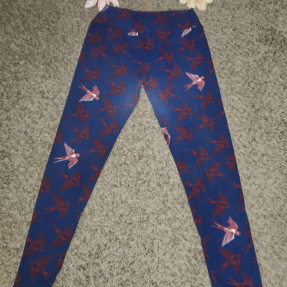 LULAROE Legging good condition color blue whith - Picture 6 of 6